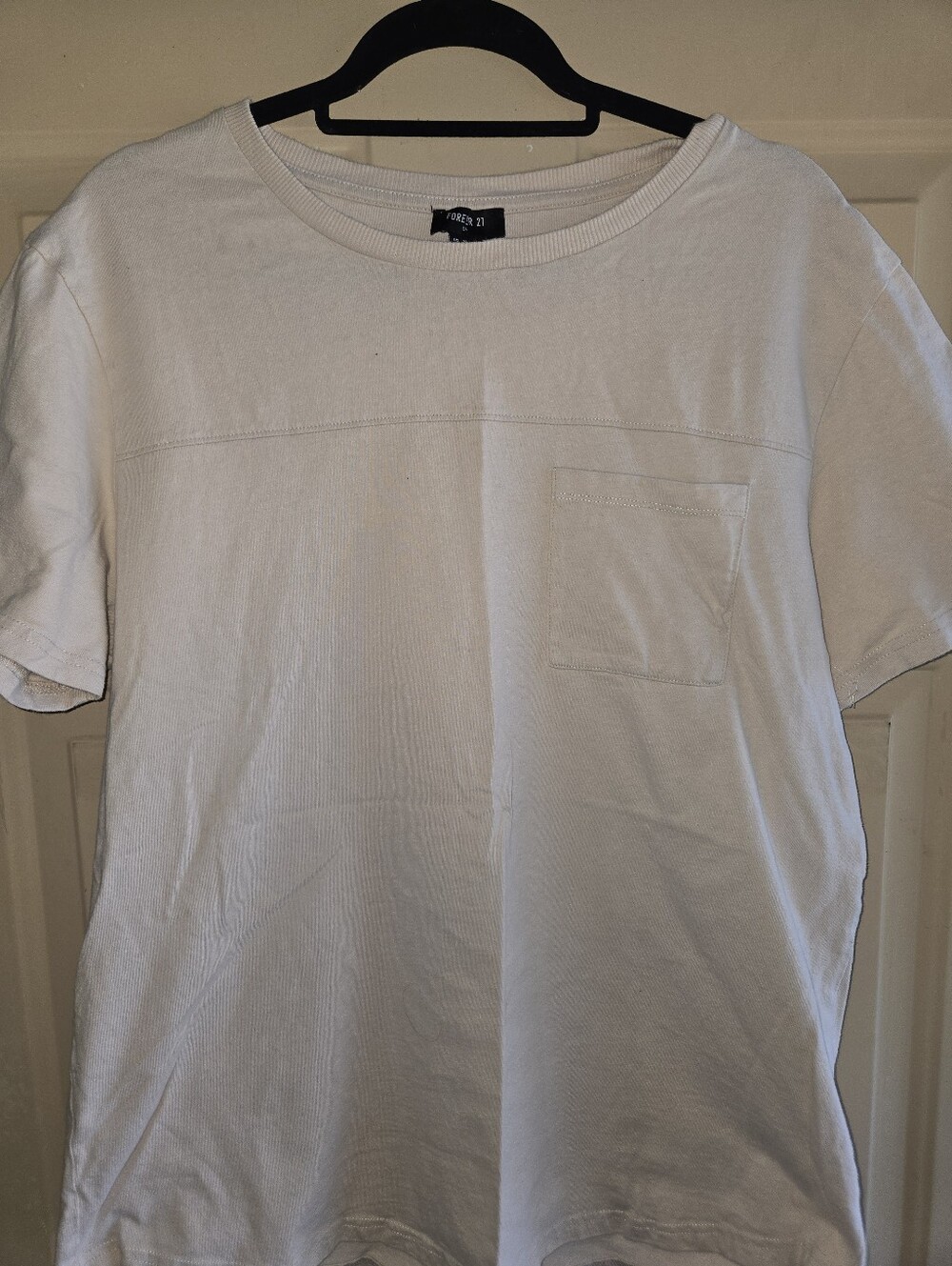 Forever 21 Classic Crew Neck Pocket Tee - Beige